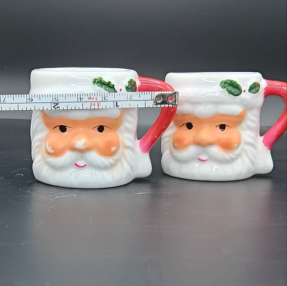 Vintage 60s Santa Claus Mini Ceramic Christmas Mug Set Of 2 - Picture 5 of 7
